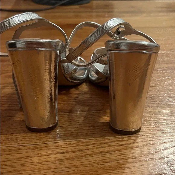 Elegant Silver Strappy Heels - Picture 3 of 5